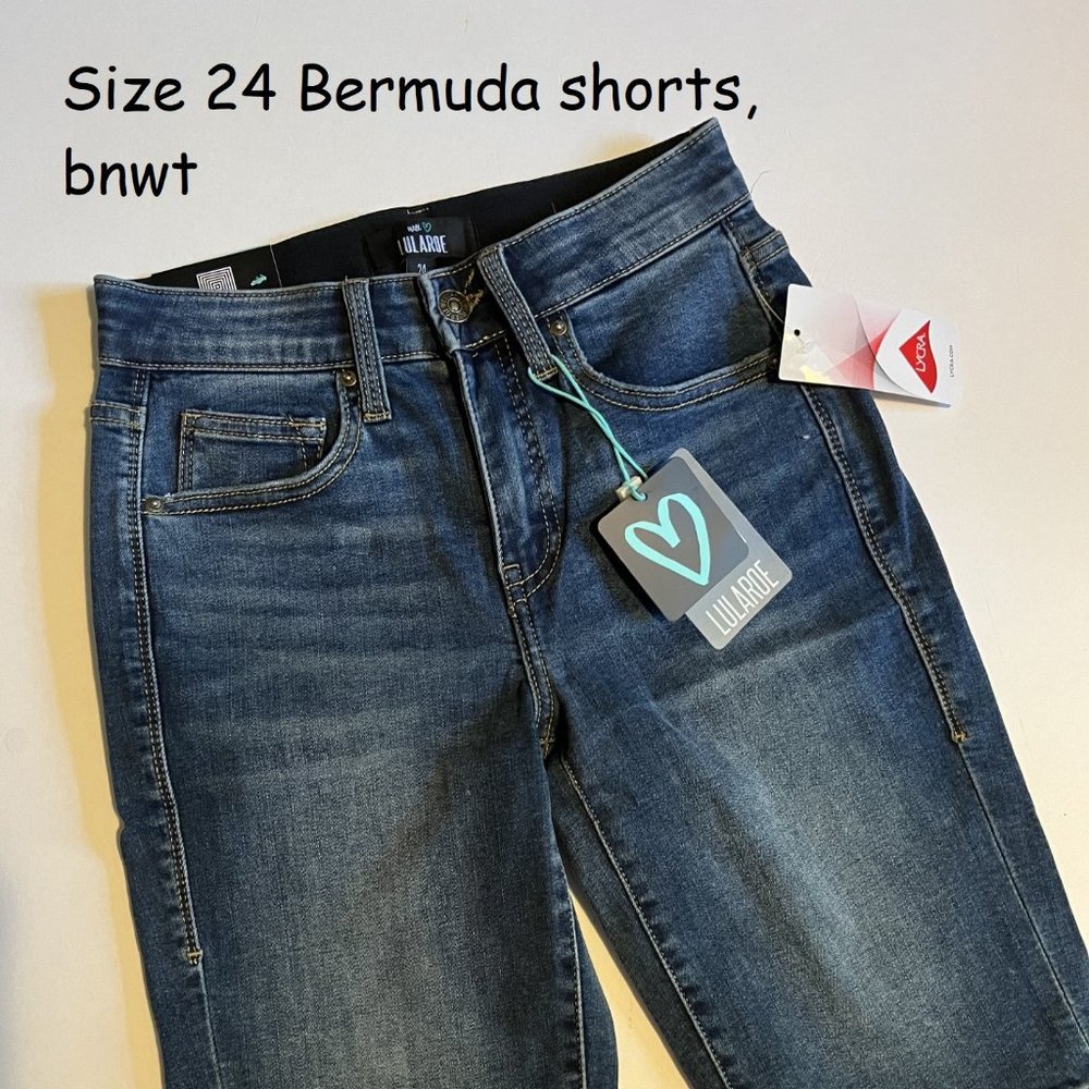 Size 24 Lularoe Bermuda denim shorts, blue